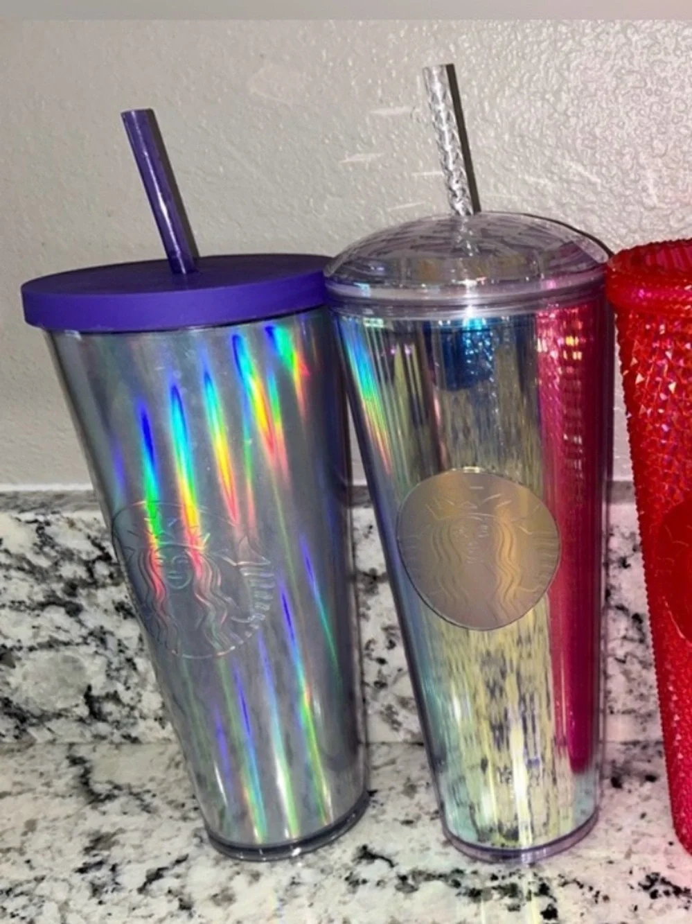 🦄 Starbucks (2 for $16) metallic unicorn tumblers EUC
